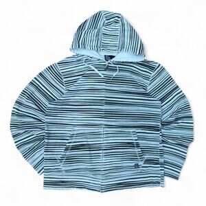 Vintage VTG Y2K Skater Volcom Stripe Zip Up Hoodie Sweatshirt